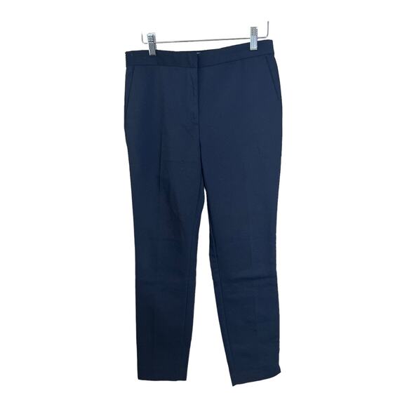 Zara blue white elastic back waist trouser pants medium NWOT - Picture 2 of 4